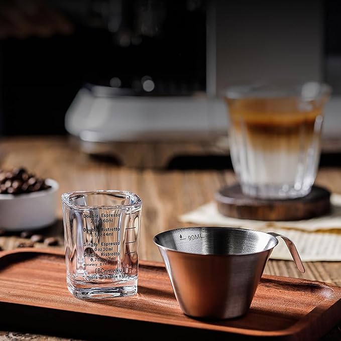 NCnnwovf Espresso Shot Glasses, 26-Incremental Measurement, 2 OZ / 60ML (Sturdy-2 pack)