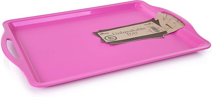 Mintra Home Durable Serving Tray - (1pk, Purple) Unbreakable, Breakfast, Cafeteria, Fast Food, Handles