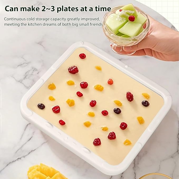 Diydeg Rolled Ice Cream Maker, Stainless Steel Instant Cold Plate with 2 Spatulas for Family Activities and Homemade DIY, Easy to Clean Ice Cream Machine for Ice and Yogurt
