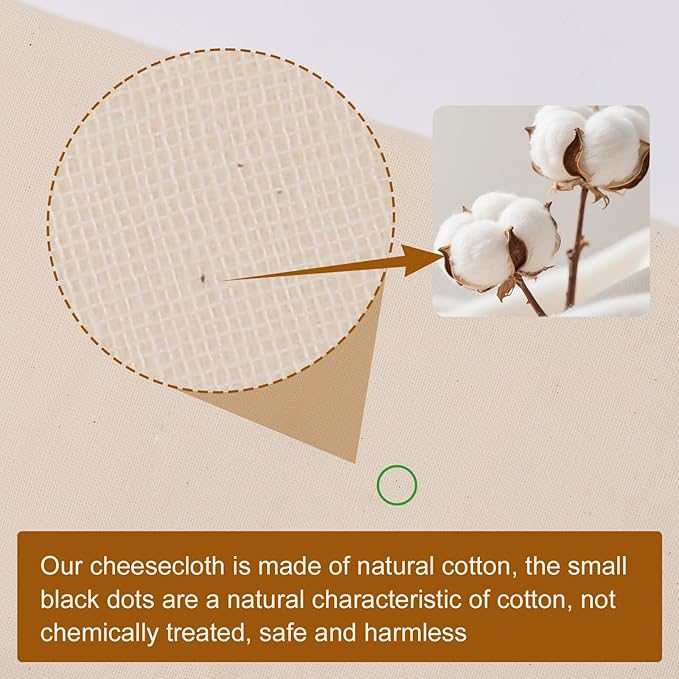 15 PCS Cheese Cloths for Straining, 20x20 Inch, Organic Cotton Cheese Cloths Unbleached, Cheesecloth Reusable With Hemmed Edge for Straining Liquid, Cheese Making,Juicing,Baking and Cooking.