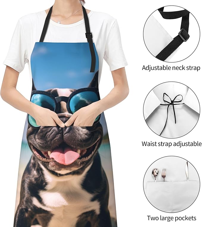 Apron with Pockets Aprons for Women Men Kitchen Chef Apron for Cooking Gardening Server Waitress Painting