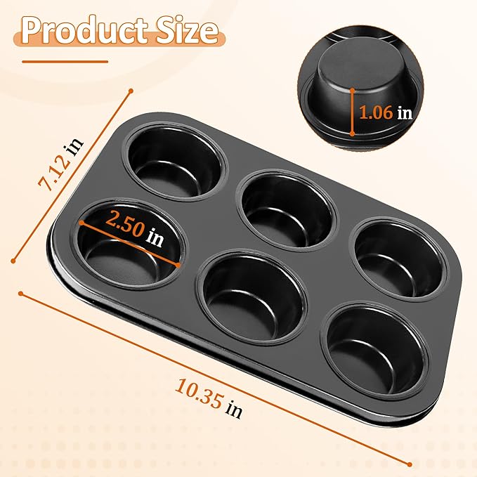 GYPNS Nonstick Cupcake Muffin Pan - for Breville Smart Oven BOV800XL & BOV845BSS, Convection Oven Mini Cupcake Pans(Carbon Steel)