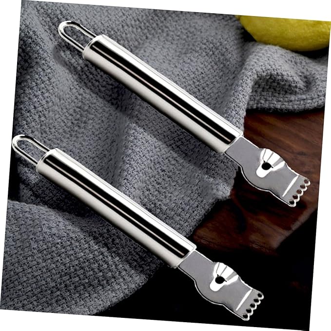 Alipis 2pcs Stainless Steel Lemon Zester and Orange Peeler Ergonomic Grater for Citrus Fruits and Vegetables Easy to Clean for Home Kitchen and Giving