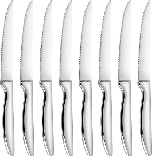Steak Knife Set of 8, Serrated Steak Knife, Kitchen Steak Knives, Steak Knives Dishwasher Safe, Stainless Steel Knives