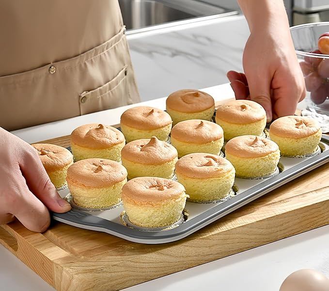 YiYeraio Silicone Muffin Pans for Baking with Metal Frame, 12 Cup Silicone Muffin Pan, Nonstick Cupcake Pan, BPA Free Muffin Tins Easy to Pop Cupcake Baking Pan Molds for Oven Dishwasher Safe Pink