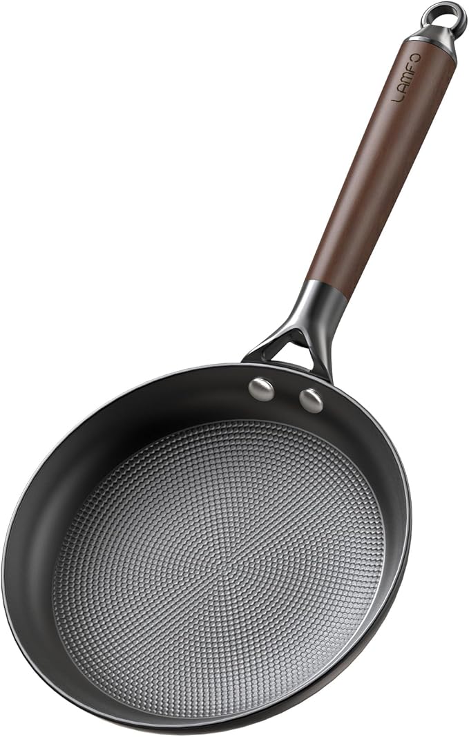 LAMFO 8" Cast Iron Skillets, Non Stick Frying Pan with Removable Handle, Oven & Dishwasher Safe Cooking Pan Compatible with All Stovetops