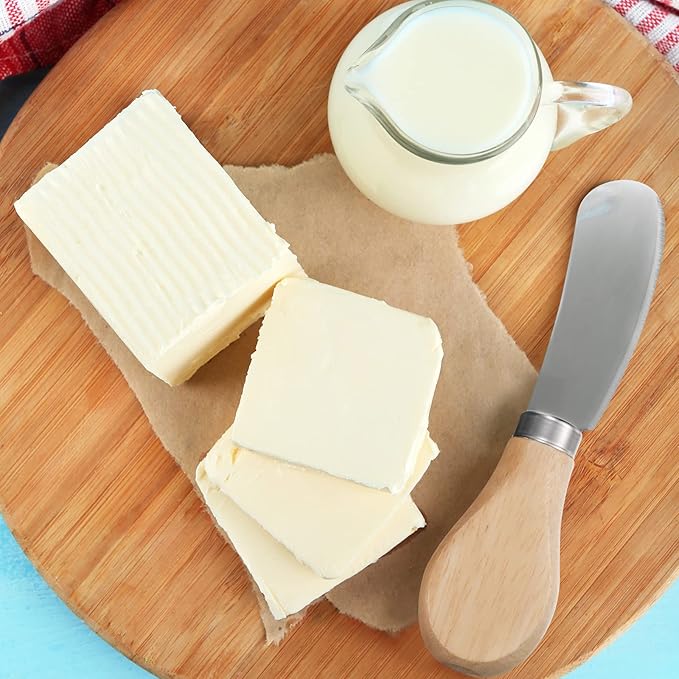 24 Pcs Little Cheese Spreader Knives 4.7 Inch Stainless Steel Butter Spreader with Wooden Handle Mini Butter Knives Small Cheese Utensils for Charcuterie Board Cream Cake Condiment Sandwich