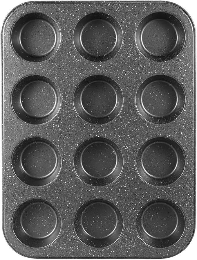 Walooza Muffin Cupcake Pan - Nonstick 12-Cup Tin for Baking Cheesecake, Toast Oven Supplies, Non-Stick Tray