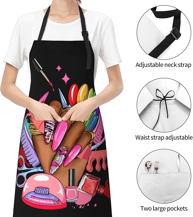 Apron with Pockets Aprons for Women Men Kitchen Chef Apron for Cooking Gardening Server Waitress Painting