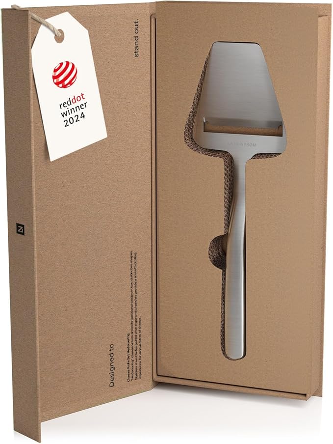 LARS NYSØM Cheese Cutter I Cheese Slicer Made of Stainless Steel I Manual Slicer (Stainless Steel)