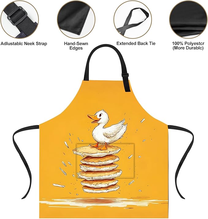Funny Cat Apron with 2 Pockets Waterproof for Men Women Kitchen Garden Decor