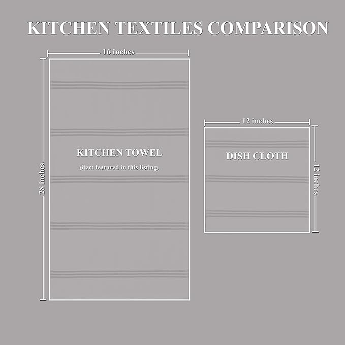 Sticky Toffee Cotton Kitchen Towels Set of 4 – Red and White Dish Towels 28x16 in, Reusable and Absorbent Tea Towels for Drying or Cleaning, Oeko-Tex Cotton