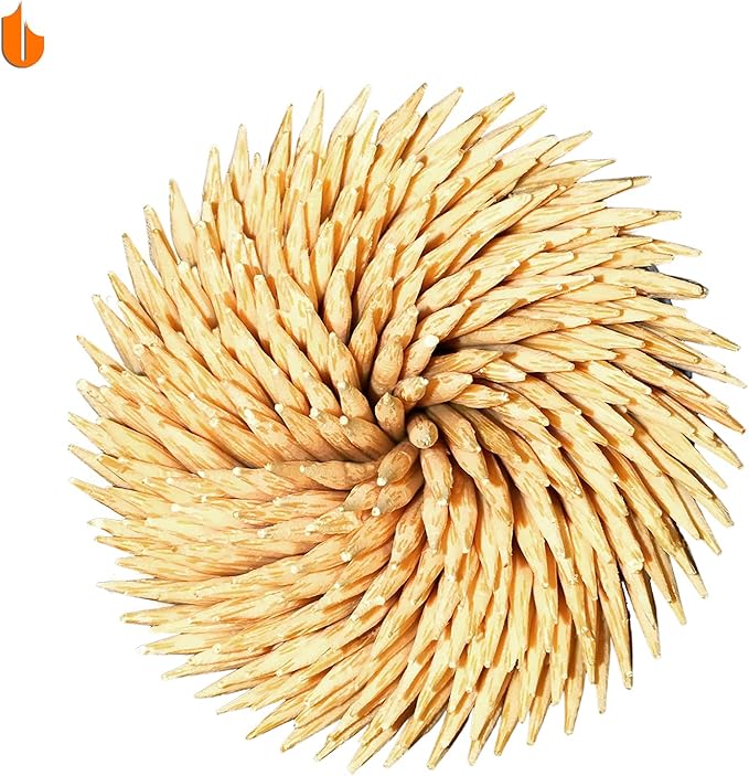 Urbanstrive Sturdy Safe Toothpick Holder with 800 Natural Wood Toothpicks for Teeth Cleaning, Unique Home Design Decoration, Unusual Gift, 2 Pack (Black)