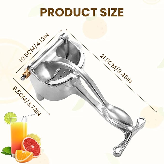Manual Juice Squeezer, 2026 New Hand Juicer Squeezer with Heavy Duty Aluminum Alloy Ergonomic Grip Squeezer Handheld, Efficient Extractor for Citrus Lime Orange Fruit (2)