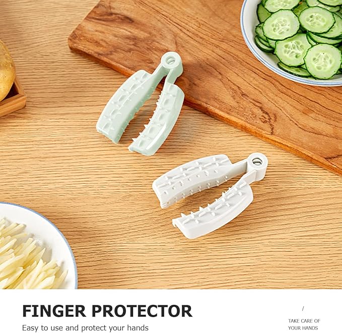2Pcs Finger Guard Mandolin Guard Vegetables Fruit Slicer Grater Protector Kitchen Tools for Grabbing Garlic, Carrot, Potato, Cucumber