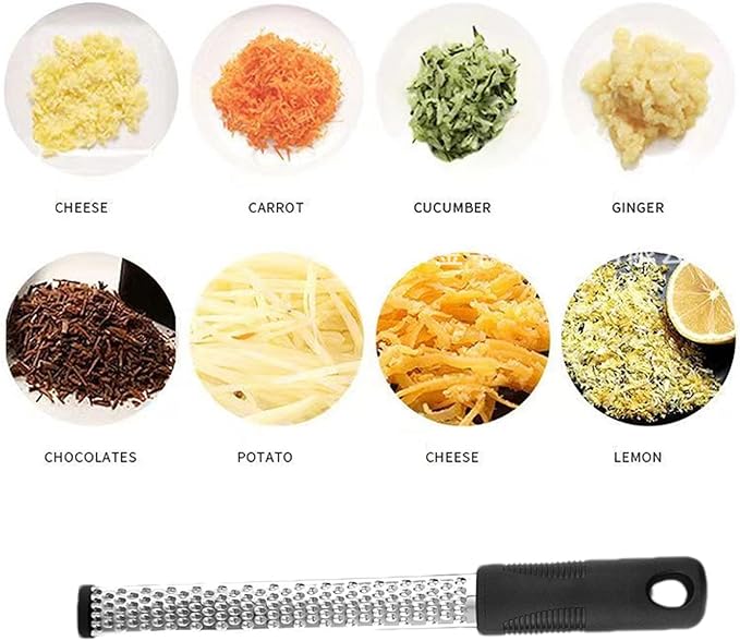 4-in-1 Graters, Lemon Zesters Grater, Stainless Steel Grater & Zesters, Heavy Duty For Cheese, Citrus, Chocolate, Ginger, Garlic, Non-Slip Handle, Easy Clean Kitchen Necessary