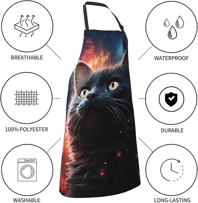 Apron with Pockets Aprons for Women Men Kitchen Chef Apron for Cooking Gardening Server Waitress Painting