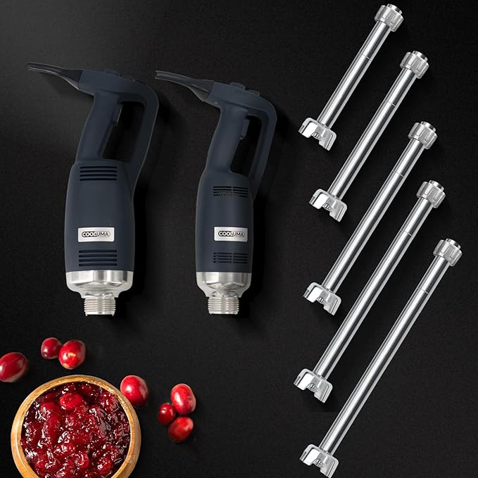 COOLUMA X-Heavy Huty 750W Commercial Immersion Blender, 22 Inch Removable Shaft, 8,000-19,000 RPM Variable Speed, 64 Gallons Hand Mixer, Secure Dual Button Start.