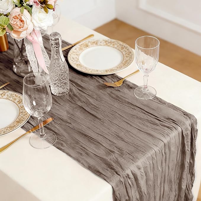 3 Pack Nude Cheesecloth Table Runner -17×120 Inch Gauze 10 FT Long Cheese Cloth Table Runners for Bridal Wedding Party Baby Shower Holiday Birthday Home Easter Decor (Nude, 3PC)