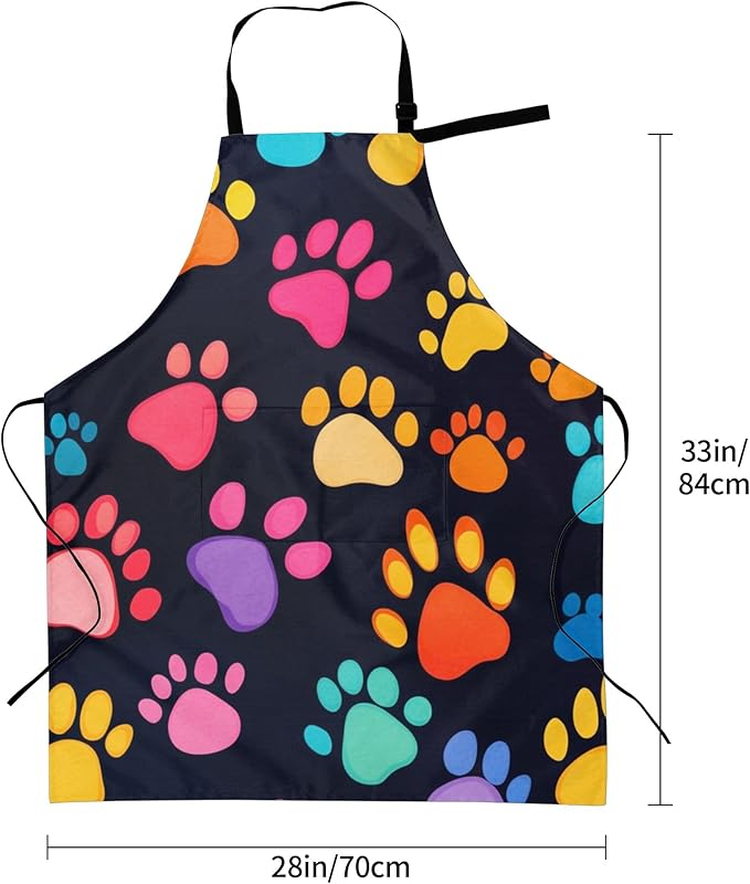 Apron with Pockets Aprons for Women Men Kitchen Chef Apron for Cooking Gardening Server Waitress Painting
