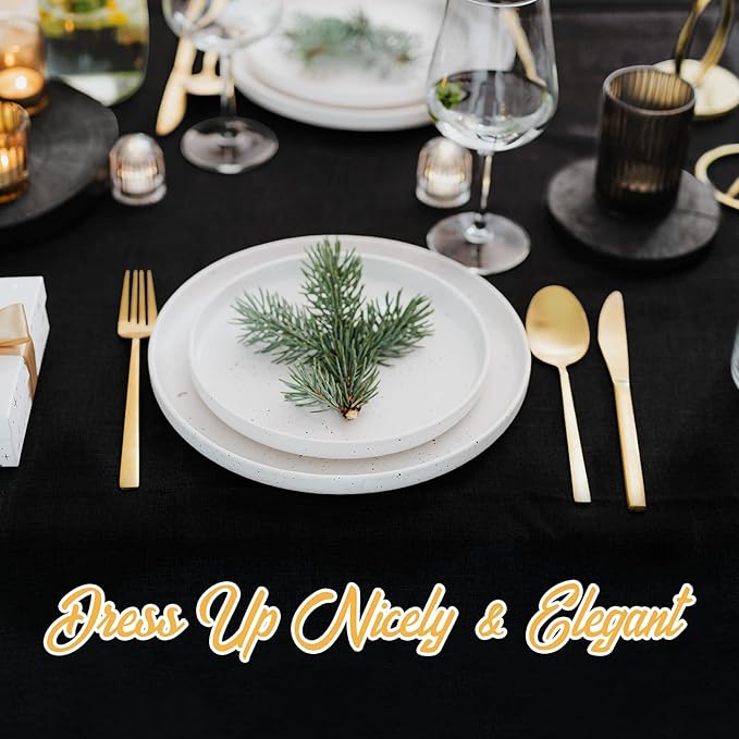 BRILLMAX 6 Pack Black Tablecloths 60 x 102 Inch for 6ft Rectangle Tables - 150 GSM Polyester Fabric, 15" Standard Drop, Water, Stain & Wrinkle Resistant Cloth Cover for Wedding Banquet Dining Buffet