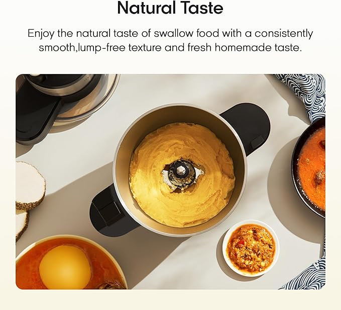 Syinix Swallow Maker Eco Semi Automatic, Food Processor, Food maker, Fufu Machine for African Food Swallow Mixer for Fufu, Banku, Ugali Amala, Semolina, Mashed Potatoes and Pounded Yam with Non-Stick