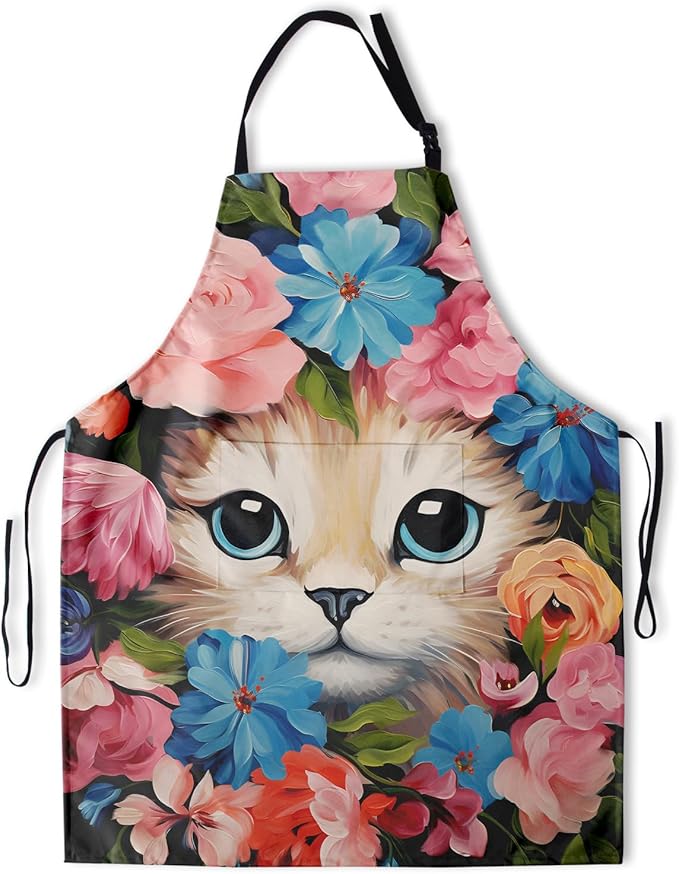 Apron with Pockets Aprons for Women Men Kitchen Chef Apron for Cooking Gardening Server Waitress Painting