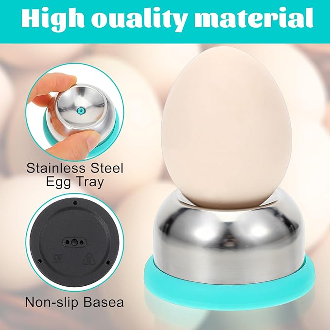 Egg Piercer with Retractable Pin, Stainless Steel Egg Poker for Hard Boiled Eggs, Great Eggshell Peeler Tool to Get Good Hard Boiled Eggs, Egg Piercer Hole Seperater for Quick Peel Anti-Burst