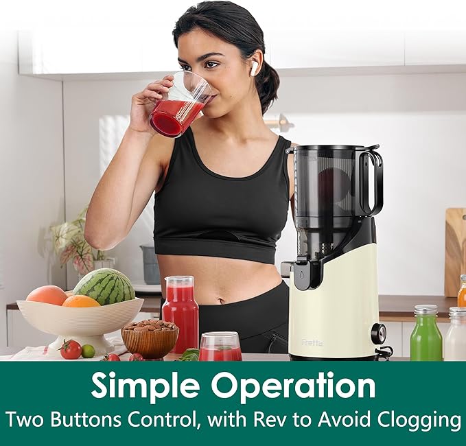 Cold Press Juicer Machines, Slow Masticating Juicer with 5.3" Extra Large Feed Chute Fit Whole Fruits & Vegetables, Self Feeding Effortless for Batch Juicing, BPA Free 250W (Silver, 1.8L)