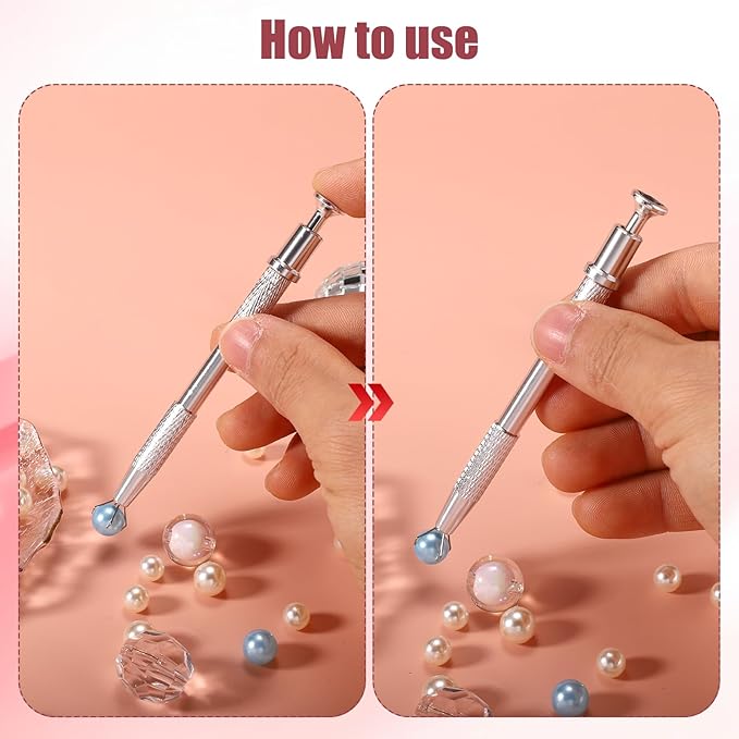 4pcs Sprinkles Tool for Cake Decorating, Jewelry Septum Earring Piercing Ball Bead Holder Screw on Grabber Tool Includes Claw Pen Pearl Grabber & Tweezers with Shovel Head Spoon for Cookie Cupcake