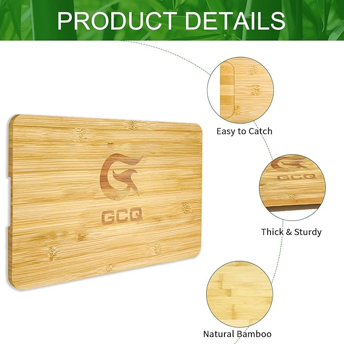 GCQ Bamboo Cutting Board designed for Panasonic NB-G110P FlashXpress Toaster Oven, With Heat Resistant Non-Skid Silicone Feet, Creates Extra Storage Space, Protects Cabinets& Countertop