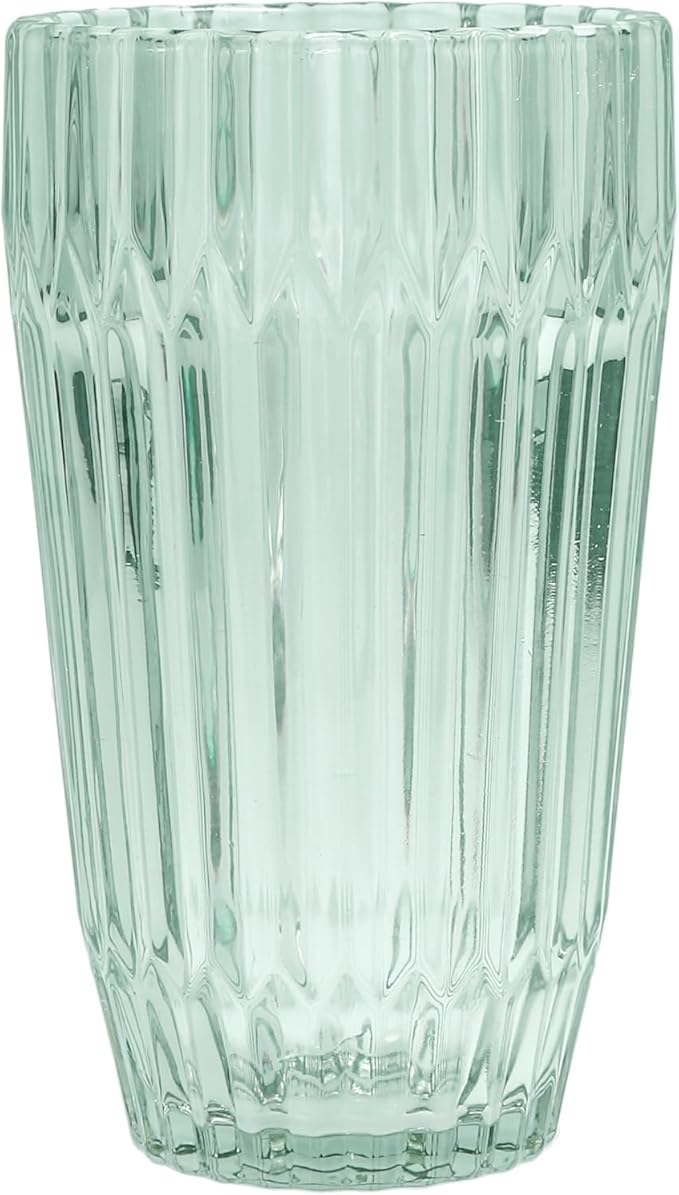 Fortessa Archie Glass Drinkware, Iced Beverage Glass (Set of 6), 15 Oz., Verde Green