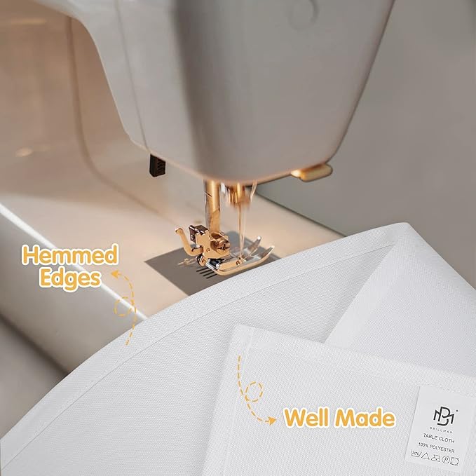 BRILLMAX 8 Pack White Tablecloths 60 x 102 Inch for 6ft Rectangle Tables - 150 GSM Polyester Fabric, 15" Standard Drop, Water, Stain & Wrinkle Resistant Cloth Cover for Wedding Banquet Dining Buffet