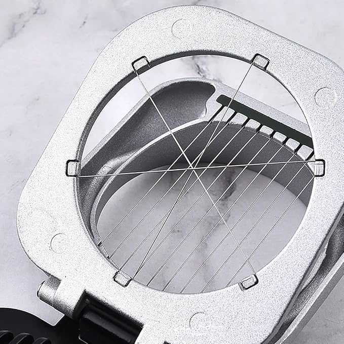 2 in 1 Stainless Steel Boiled Egg Slicer Heavy Duty Strawberry Section Cutter Multipurpose Kiwis Soft Fruit Chopper