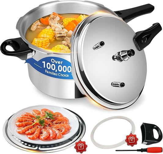 Hestroney pressure cooker 6 quart, olla de presion,All Stovetops Induction Compatible Thickened Pressure Cooker with Spring ollas de presión para cocinarpressure cooker 6+ quart