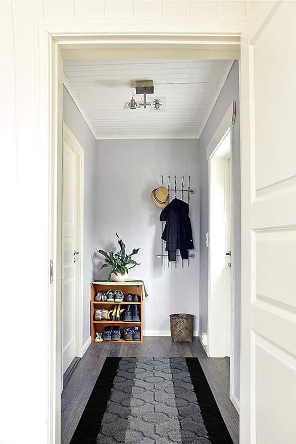 Custom Size Hallway Runner Rug Grey Color 31 inch Wide Select Your Length Non-Slip (Skid Resistance) Rubber Backing 8 feet x 31 inch
