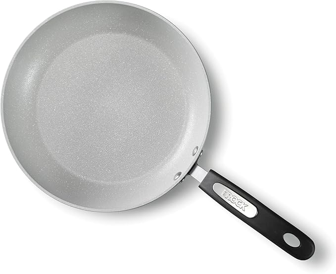 Starfrit The Rock TERRA 24cm (9,5'') Ceramic Non-Stick Fry Pan - Thick Aluminium Base - PFAS Free - Easy to Clean - Grey