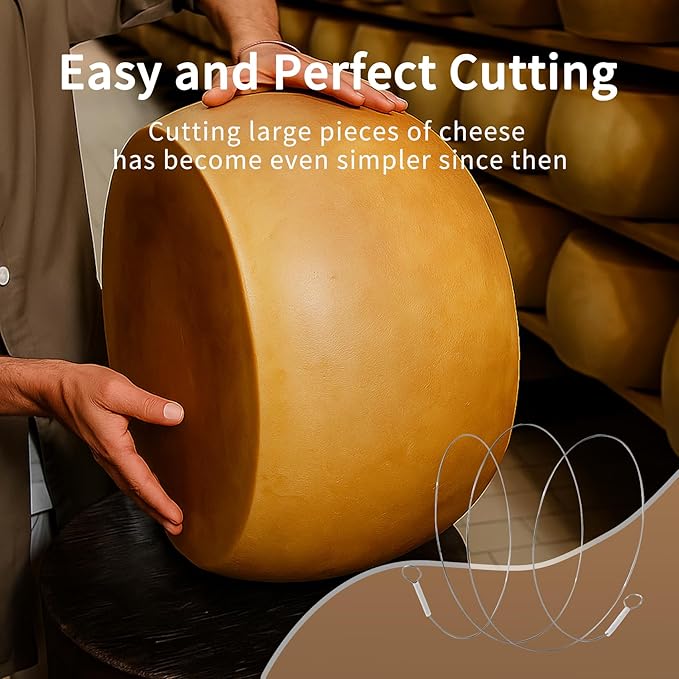 Stainless Steel Cheese Slicer Wires 24" Long, for Soft and Hard Cheese, Butter, Soap(3 Cutting Replacement Wires Only 24" Long)
