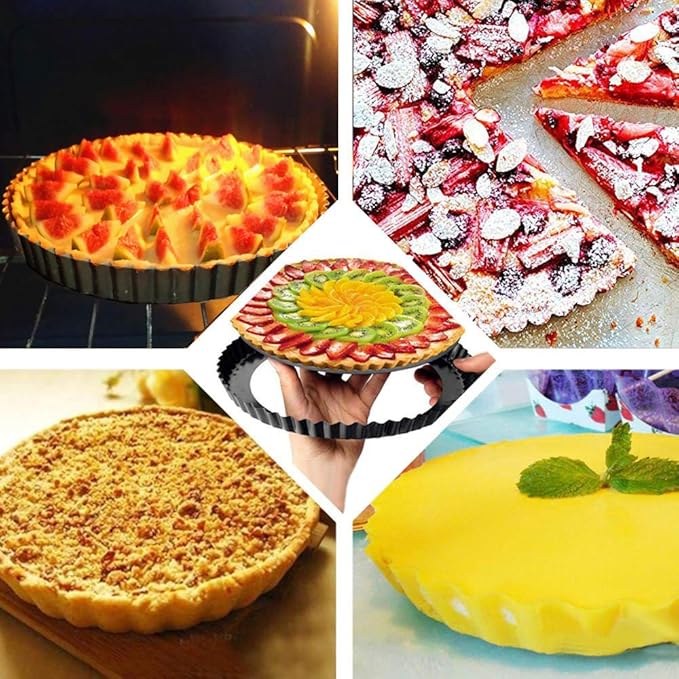 Gutsdoor Tart Pan 10 Inch with Removable Bottom Nonstick Quiche Pan Round Pie Pans for Baking
