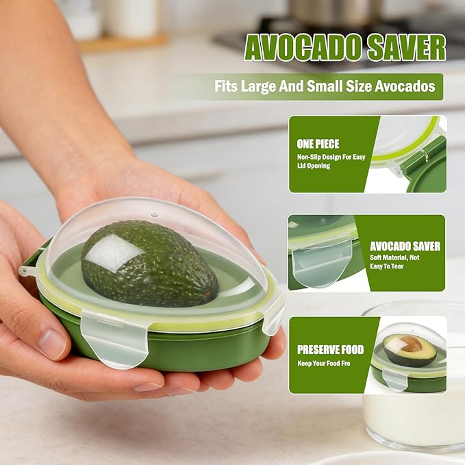 Egg Slicers, Avocado 6 Piece Set with Avocado Container, Includes Avocado Slicer and Avocado Cutter Tool, Dishwasher Safe for Slicing, Dicing and Keeping Avocados Fresh