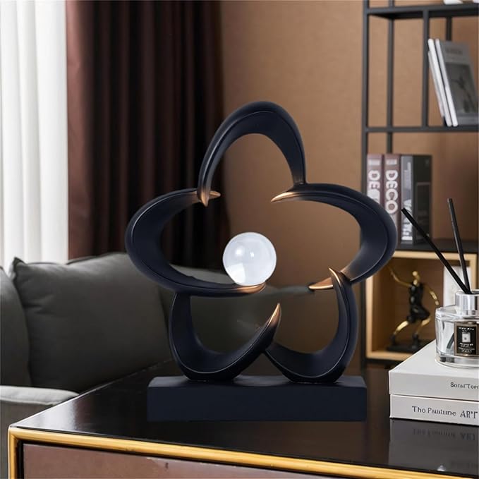 Abstract Sculpture Art Home Decor Accents Modern Decorative Objects for Living Room Shelf Coffee Table TV Stand Cabinet Office Decor Accents (Black A)