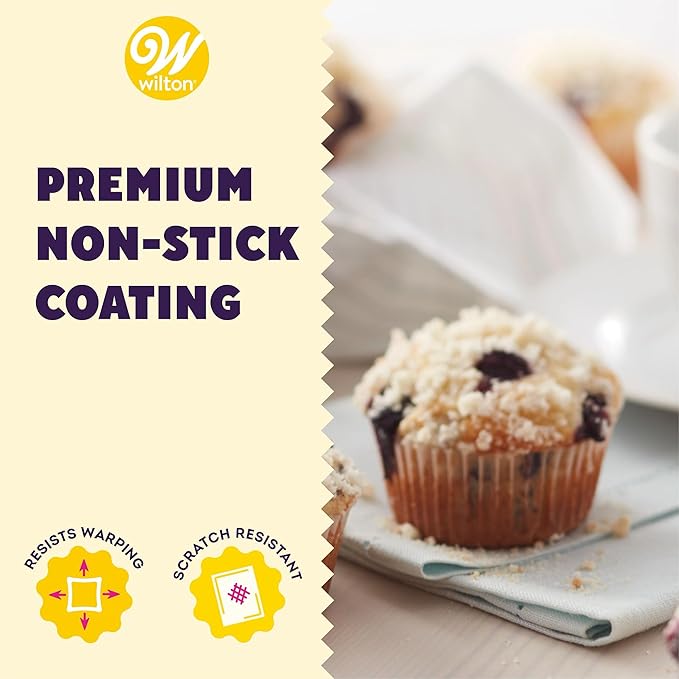 Wilton Perfect Results Premium Non-Stick Cupcake Pan, 12-Cup Muffin Tin, Steel Baking Supplies (Pack of 6)
