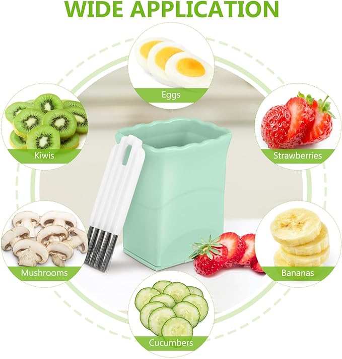 DECHOUS 3Pcs Fruit Slicer, Strawberry Cutter Slicer, Egg Slicers Cup Slicers for Fruits and Vegetables, Cutter Kitchen Gadget Quickly Making Vegetable Salad, with Cleaning Brush