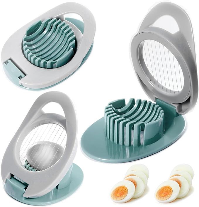 3 Pack Egg Slicer for Hard Boiled Egg, Dokpod Egg Cutter for Hard Boiled Eggs, Stainless Steel Wire Egg Slicers, Egg Salad Maker, Boiled Egg Slicers, Boiled Egg Cutter