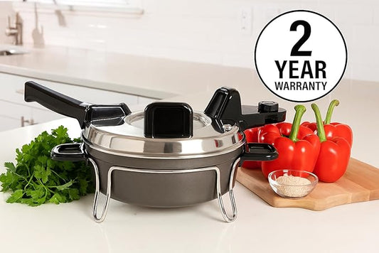 Total Chef Czech Cooker The Ultimate Electric Oven with Adjustable Thermostat Versatile Cooking Options Efficient Heating Non-Stick Pot Portable Design and Heat-Safe Stands