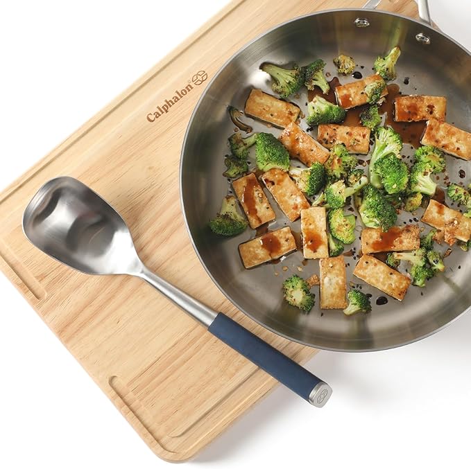 Calphalon Edge Stainless Steel Kitchen Spoon - Navy Blue