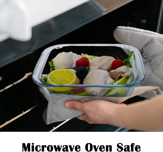Small Glass Baking Dish for Oven, 6.7in Casserole Dishes for Oven, Square Glass Baking Pan