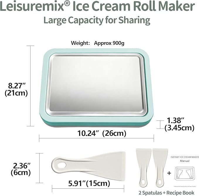 Rolled Ice Cream Maker, At-Home Instant Ice Cream Maker Machine Kit with 2 Spatulas, Parent-Child DIY for Ice Cream/Yogurt/Sorbet (Peach Fuzz)