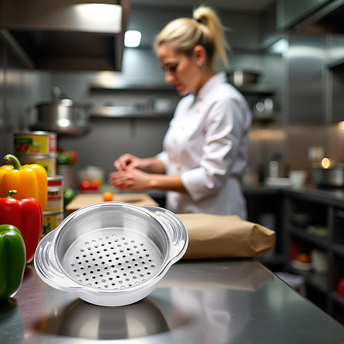 Silver Stainless Steel Food Can Strainer Sieve Metal Tuna Press Filter Canning Lid Colander Oil Drainer Kitchen Tools for Beans Vegetables