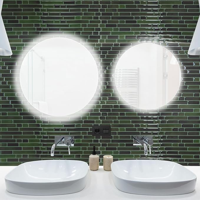 Art3d 10-Sheet Heavy-Duty Peel and Stick Backsplash, Waterproof Wall Tiles Stick on Kitchen Backsplash Living Space, Dark Green